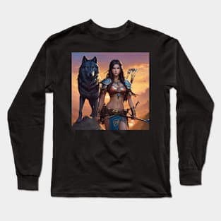 Ancient Turkish Woman Warrior (ABAKAY) Long Sleeve T-Shirt